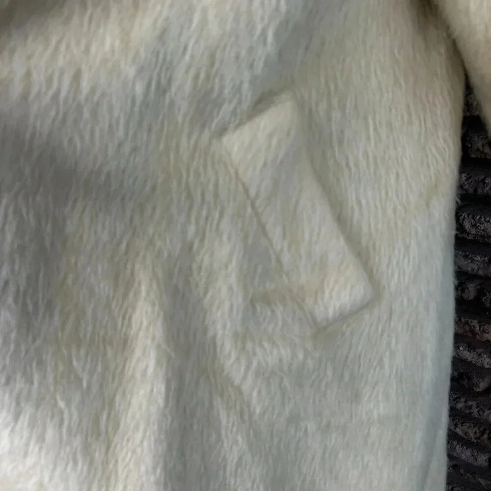 Lilli Ann Vintage 50s 60s Cream Ivory Mohair Swing Coat